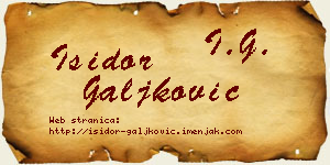 Isidor Galjković vizit kartica